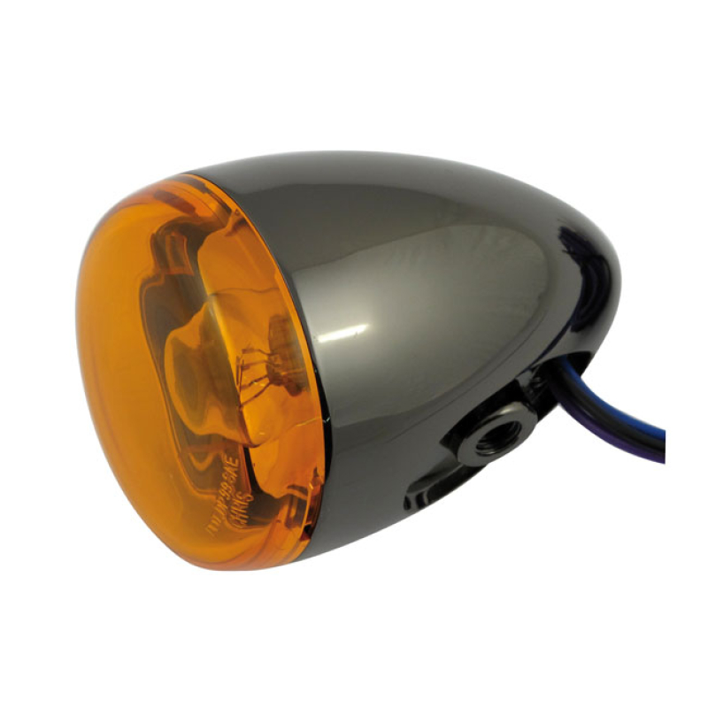 CHRIS, BULLET TURN SIGNAL. BLACK NICKEL. AMBER LENS COMPATIBLE WITH FO 932049