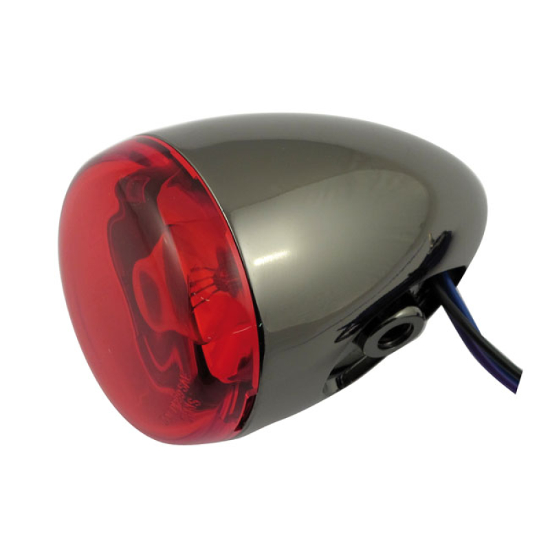 CHRIS, BULLET TURN SIGNAL. BLACK NICKEL. RED LENS COMPATIBLE WITH FOLL 932050