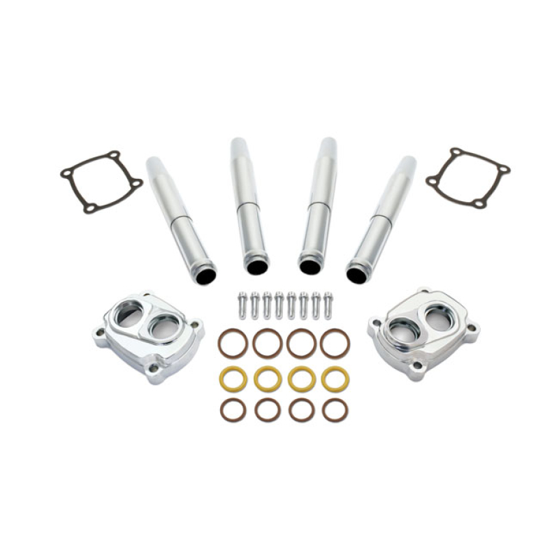 JIMS, M8 LOW PROFILE TAPPET AND PUSHROD COVER KIT. CHROME CHROME PLATE 939480