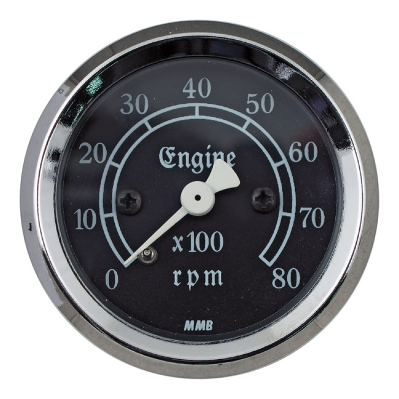 MMB 48MM ULTRA MINI TACHOMETER CLASSIC 8000RPM CHROME 940163
