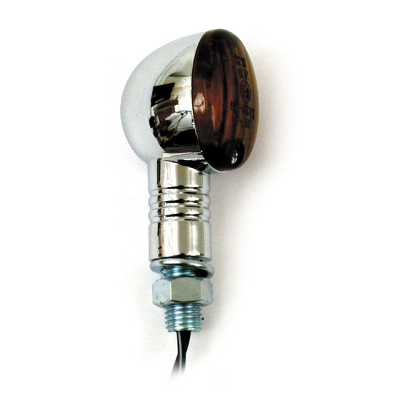 MICRO-FLASH, HALOGEN TURN SIGNAL. CHROME. DARK AMBER LENS - CHROME HOU 940862