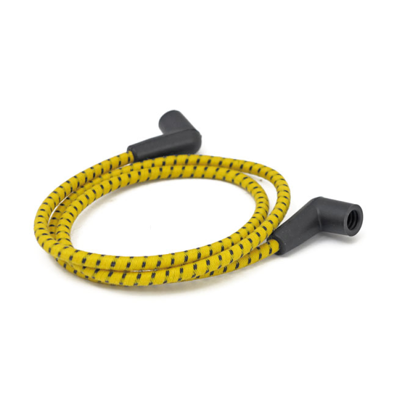 UNIVERSAL 40" SPARK PLUG WIRE SET. COTTON CLOTH,YELLOW/BLACK 946502