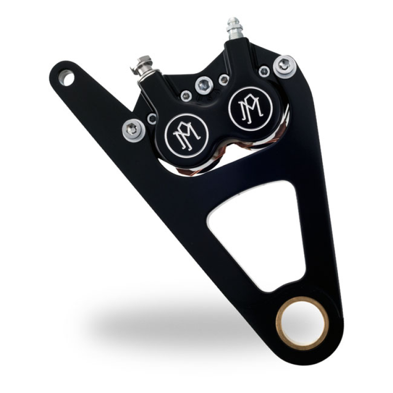 PM, RIGHT FRONT 4-P CALIPER BRACKET, 11.5". BLACK - BLACK ANODIZED   - 953490