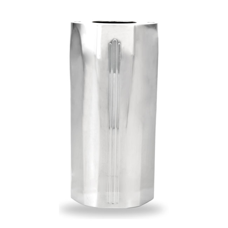 PM, TECH FORK SLIDER COVERS CHROME. CNC MACHINED BILLET ALUMINUM. FITS 953555