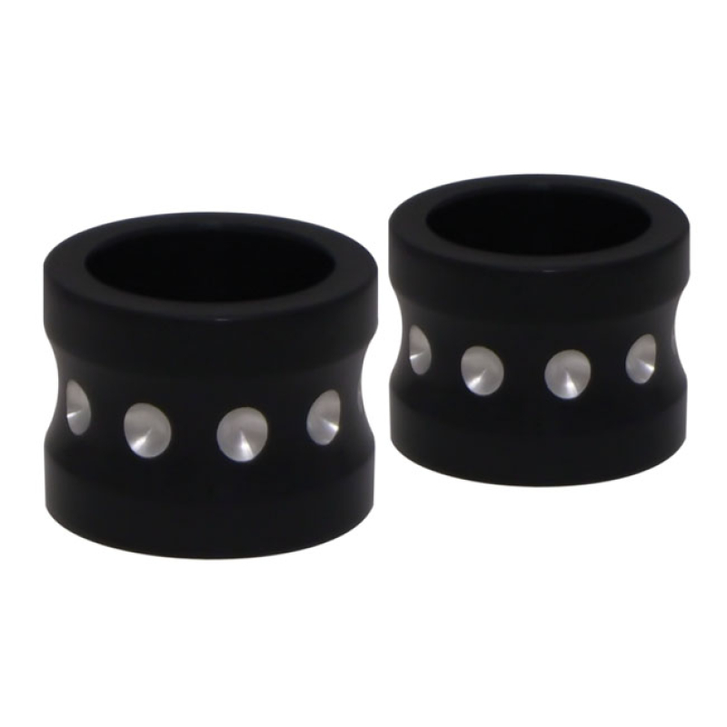 COVINGTONS, ALUMINUM FRONT AXLE SPACER SET. BLACK BLACK ANODIZED WITH 953706