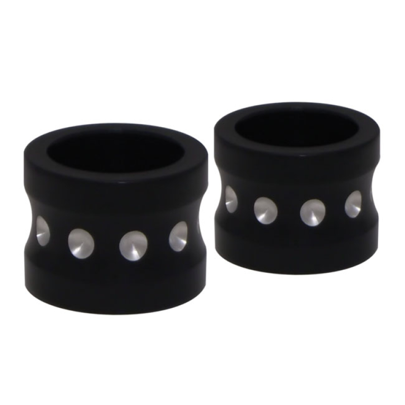 COVINGTONS, ALUMINUM FRONT AXLE SPACER SET. BLACK BLACK ANODIZED WITH 953708