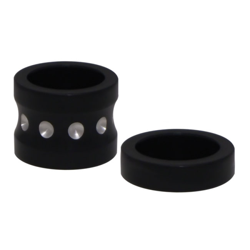 COVINGTONS, ALUMINUM FRONT AXLE SPACER SET. BLACK BLACK ANODIZED WITH 953710