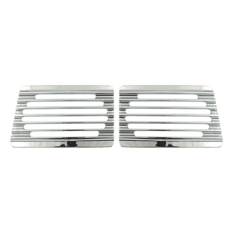 COVINGTONS, SPEAKER COVERS FOR CYCLE SOUND SADDLEBAG LIDS CHROME PLATE 953901