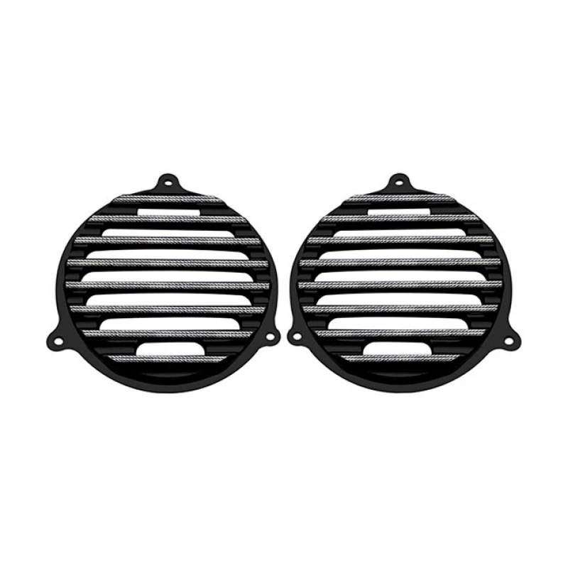 COVINGTONS, FINNED SPEAKER COVERS. BLACK DCE BLACK ANODIZED ALUMINUM W 953934
