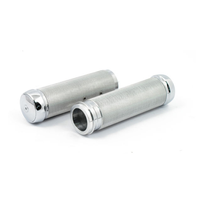 RIVERSIDE, KNURLED BILLET ALUMINUM GRIPS. BLACK BLACK ANODIZED BILLET 954028