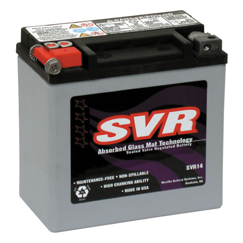 SVR, SEALED AGM BATTERY. 12 VOLT, 14AMP, 220CCA 958011