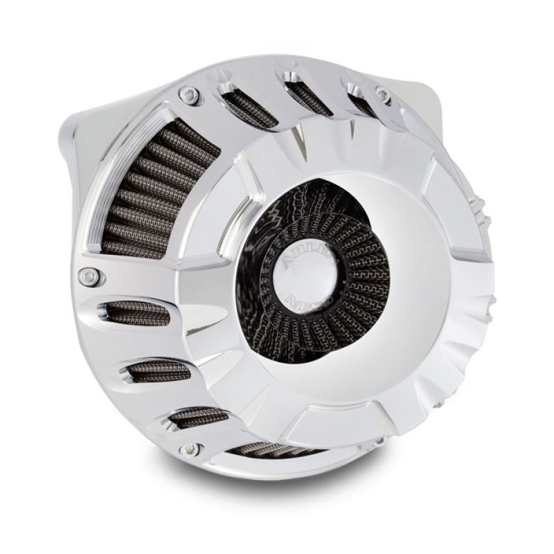 ARLEN NESS, INVERTED AIR CLEANER KIT 'DEEP CUT'. CHROME - INVERTED TOP 958732