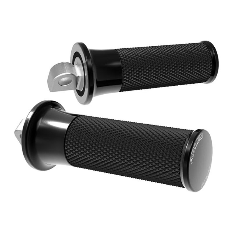 ARLEN NESS, FUSION FOOT PEGS. SMOOTH. BLACK BLACK.  TRADITIONAL MALE M 958985