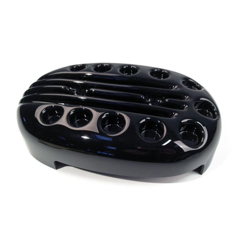 CULT-WERK, AIR CLEANER COVER. SLOTTED UNPAINTED GLOSS BLACK. ABS CONST 963063
