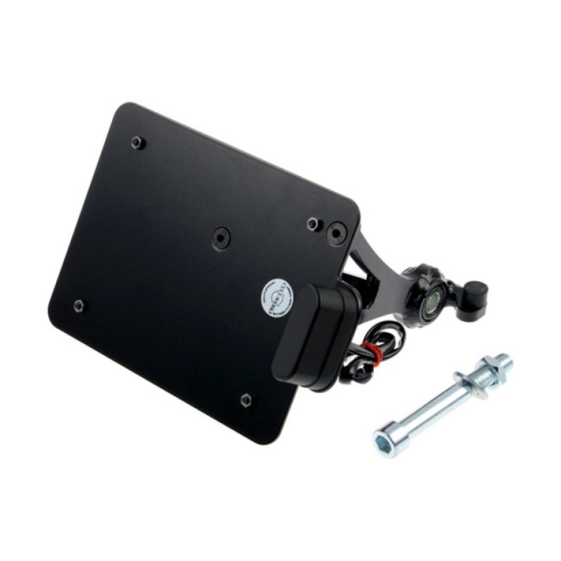 CULT-WERK, SIDE MOUNT  LICENSE PLATE BRACKET. SWITZERLAND GLOSS BLACK 963071