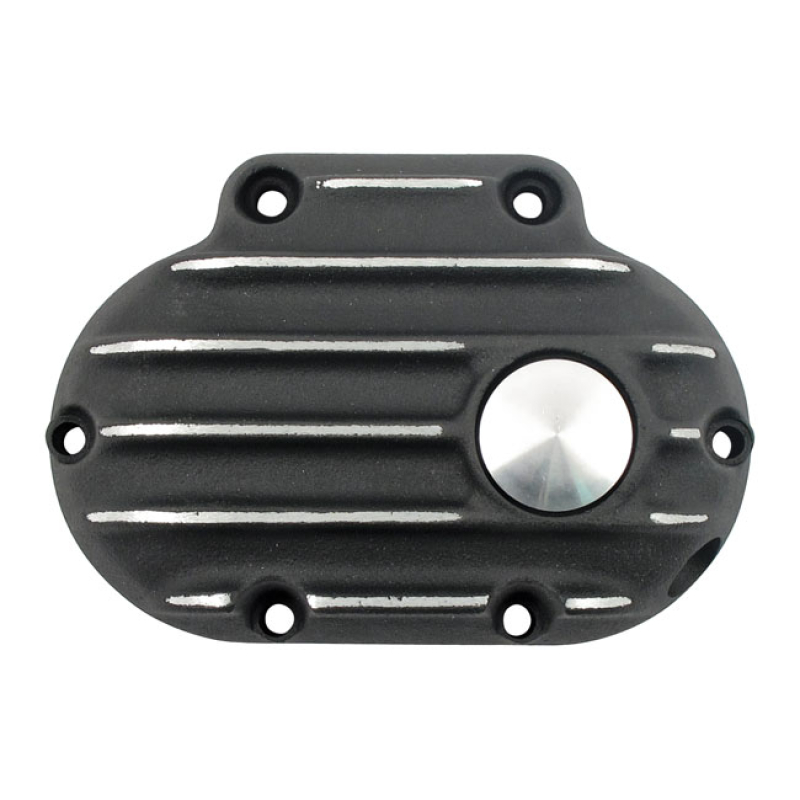 EMD TRANSMISSION END COVER, CABLE CLUTCH. BLACK CUT CAST ALUMINUM FOR 964834