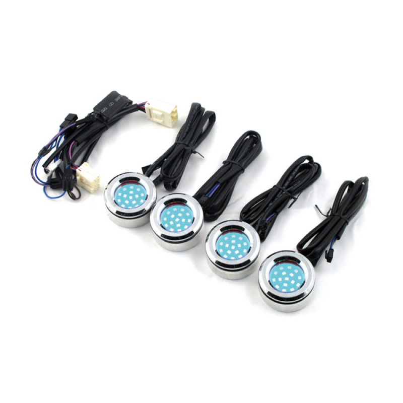 CYCLE VISIONS 2 1/8" ROUND BAG LITES CHROME 968054