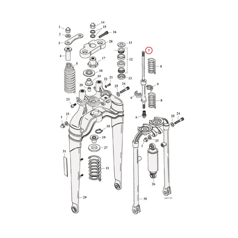 SPRING ROD ASSEMBLY, SOFTAIL SPRINGER 970336