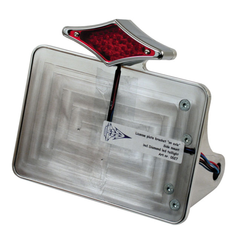 CPV LICENSE PLATE BRACKET KIT WITH LED DIAMOND TAILLIGHT, POLISHED, SI 972833