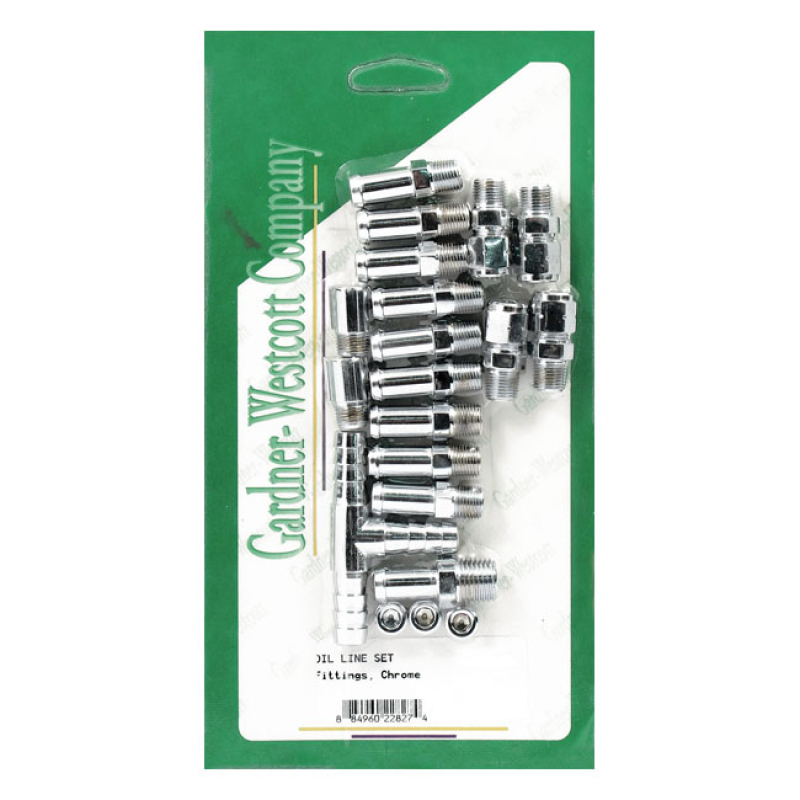 GARDNER-WESTCOTT, OIL PUMP LINE FITTING KIT. CHROME CHROME PLATED BRAS 978177
