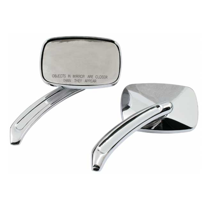 SQUARE DOC MIRROR SET CHROME, APPROX. MIRROR HEAD DIMENSIONS: 72X105MM 980736
