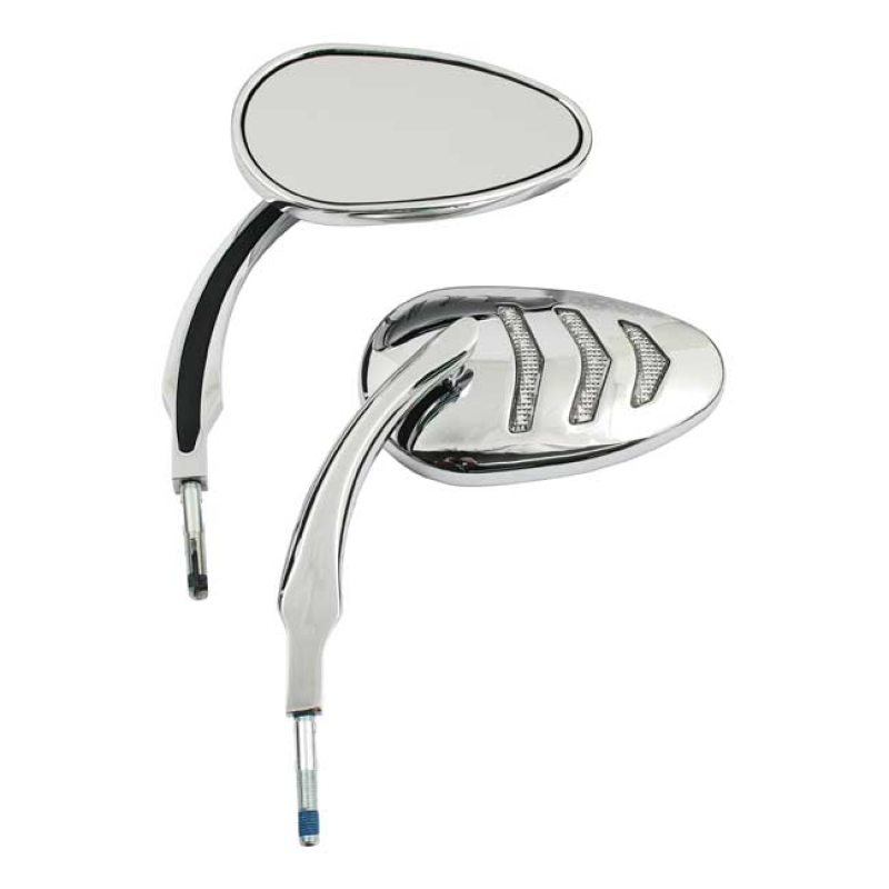 LED BILLET TURN SIGNAL MIRROR SET. CHROME 980744