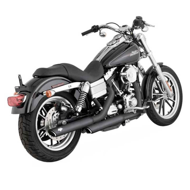 VANCE & HINES, TWIN SLASH 3" SLIP-ONS MATTE BLACK CERAMIC WITH CHROME 981784