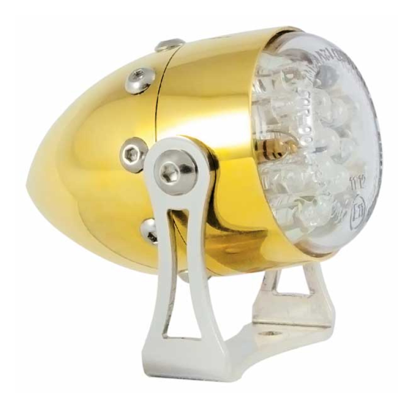 HKC, RETRO LED TAILLIGHT. POLISHED BRASS ECE APPROVED TAILLIGHT FROM H 982008