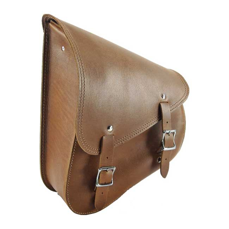 LONGRIDE, SWINGARM BAG. SMOOTH, BROWN LEATHER MOUNTS TO LEFT SIDE OF T 986384