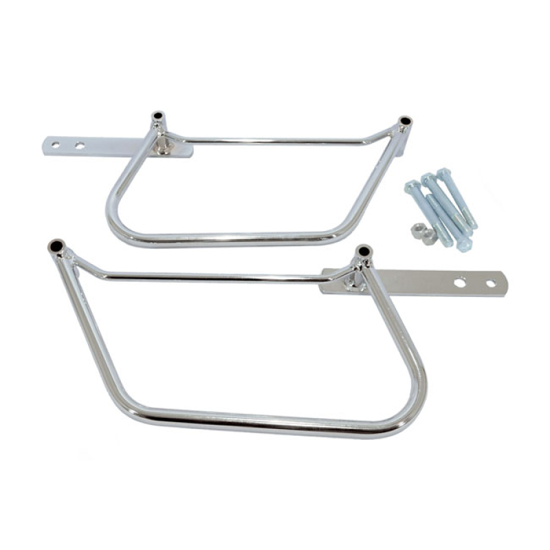 LONGRIDE, SADDLEBAG HOLDER. CHROME MOUNTING BRACKETS FOR LONGRIDE SADD 986401