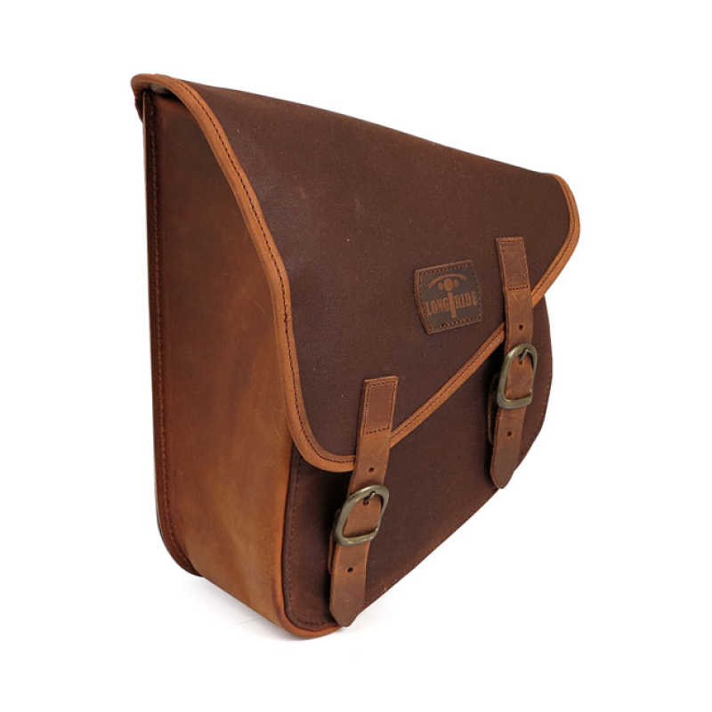 LONGRIDE, SWINGARM BAG. BROWN, WAXED COTTON MOUNTS TO LEFT SIDE OF THE 986404