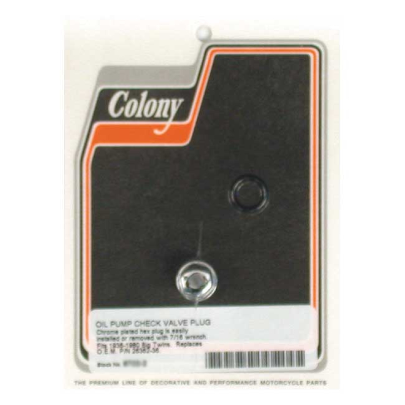 COLONY PLUG HEX, OIL PUMP CHECK VALVE CHROME 989053