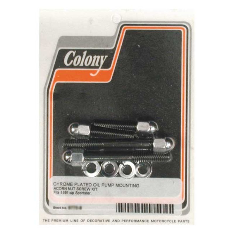 COLONY, OIL PUMP MOUNT KIT. CHROME ACORN 989083