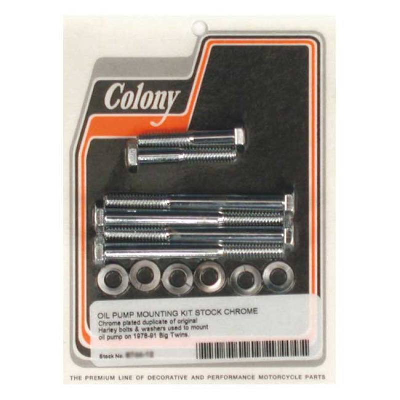 COLONY OIL PUMP MOUNT KIT OEM STYLE CHROME, HEX 989095