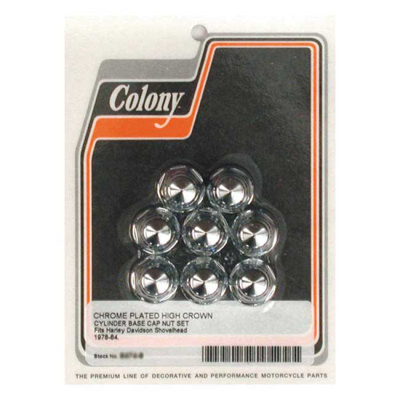 COLONY CYL BASE NUT KIT HEX ACORN CAP, CHROME 989112