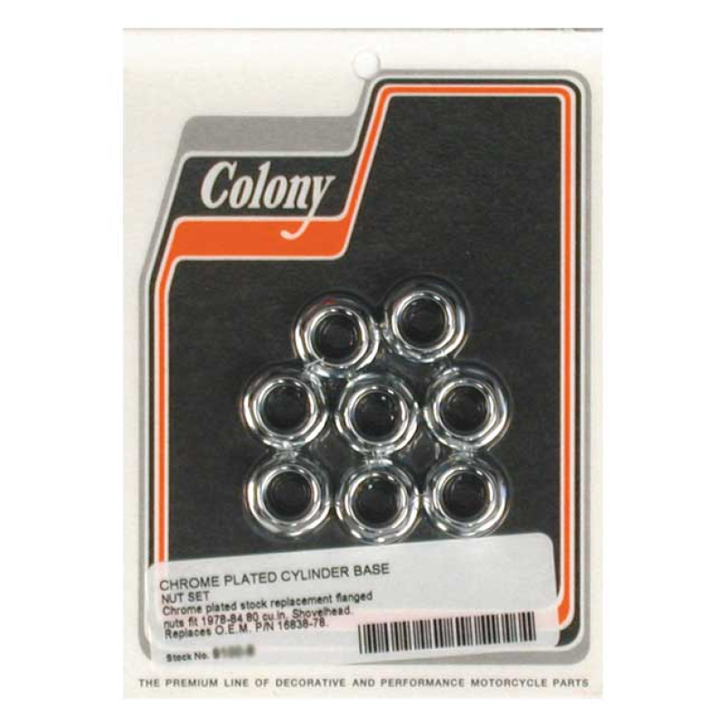 COLONY CYL BASE NUT KIT HEX FLANGED, CHROME 989113