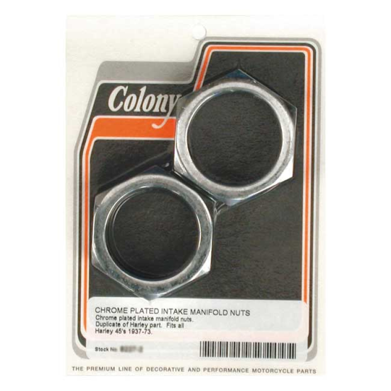 COLONY MANIFOLD NUTS, PLUMBER STYLE CHROME.  OEM REPLACEMENT REFERENCE 989137