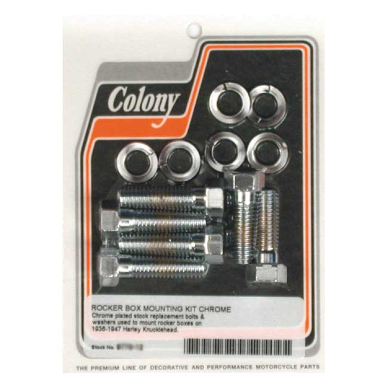 COLONY, KNUCKLE ROCKER BOX BOLT KIT. CHROME CHROME. OEM STYLE REPRODUC 989226