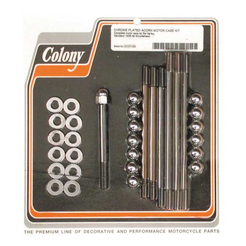 COLONY CRANKCASE BOLT KIT ACORN, CHROME 989248