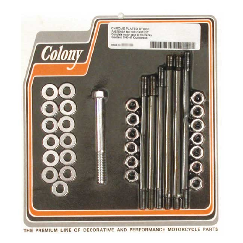 COLONY CRANKCASE BOLT KIT HEX CHROME 989249
