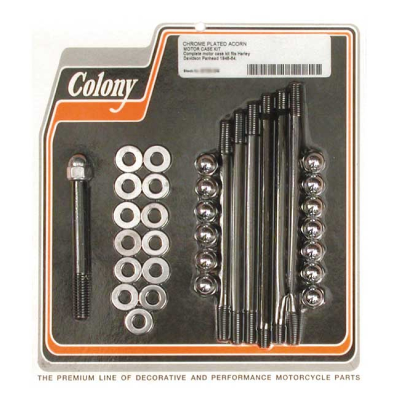 COLONY CRANKCASE BOLT KIT ACORN, CHROME 989254