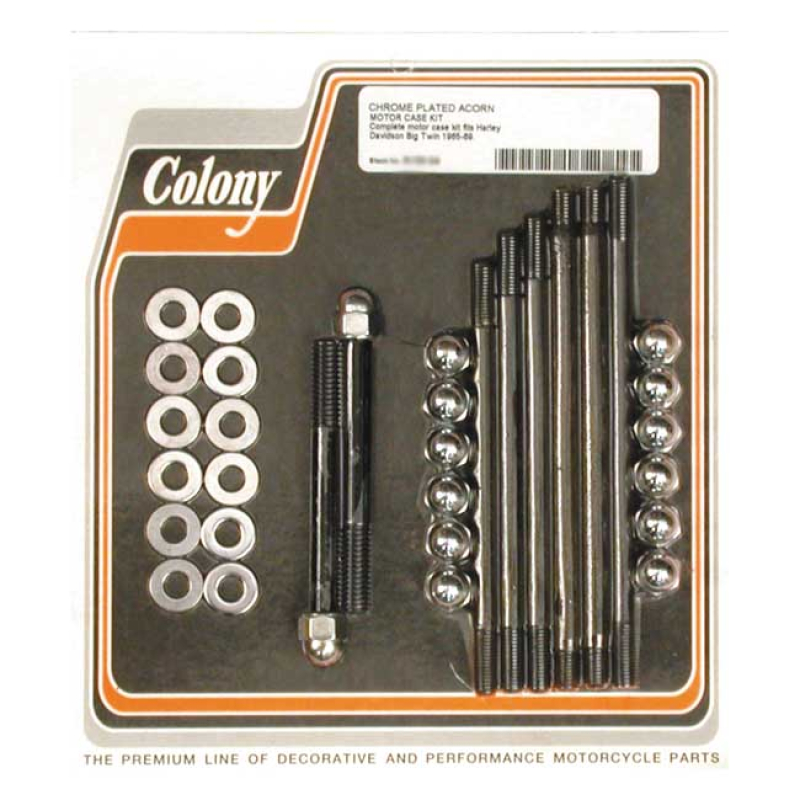 COLONY CRANKCASE BOLT KIT CHROME ACORN 989257