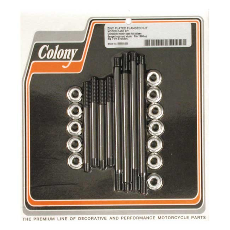 COLONY CRANKCASE BOLT KIT ZINC, FLANGED NUT 989264