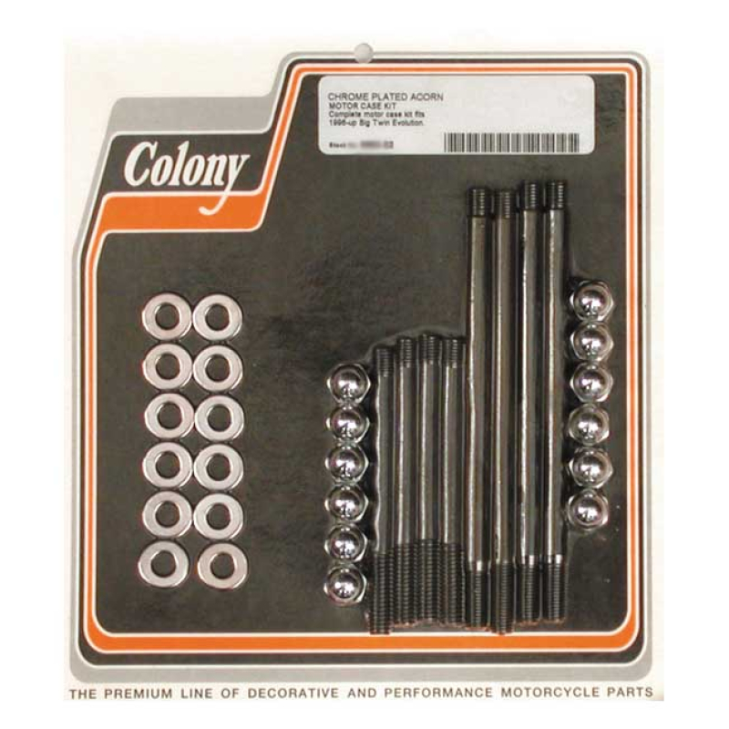COLONY CRANKCASE BOLT KIT CHROME ACORN 989265