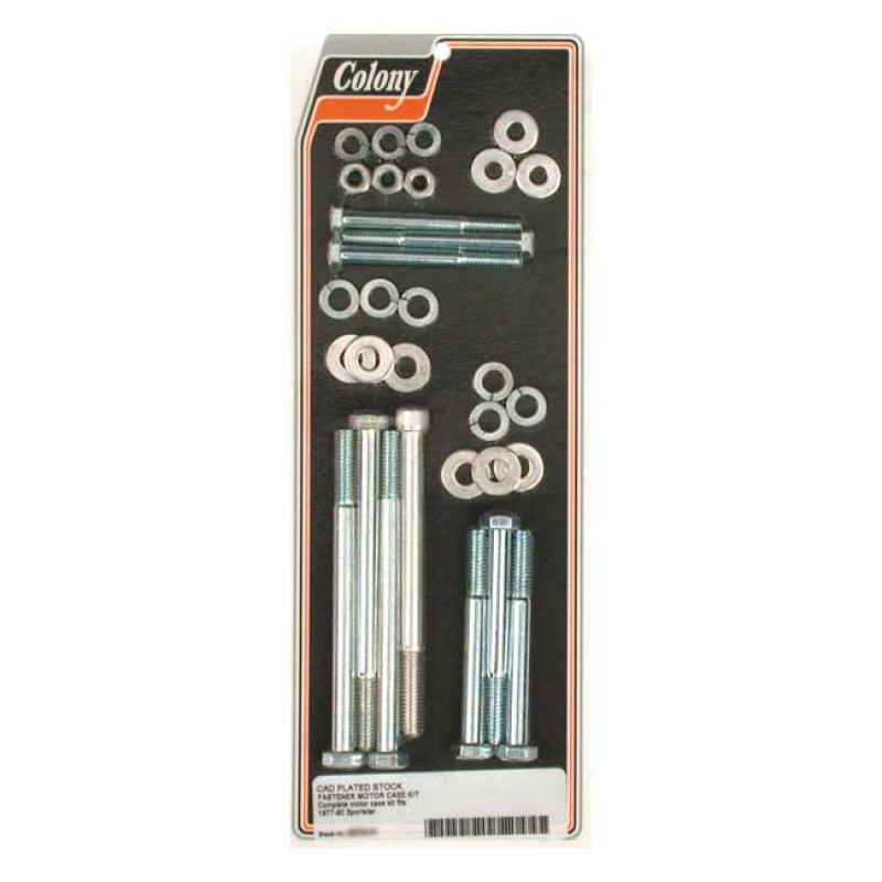 COLONY CRANKCASE BOLT KIT ZINC, STOCK STYLE 989272