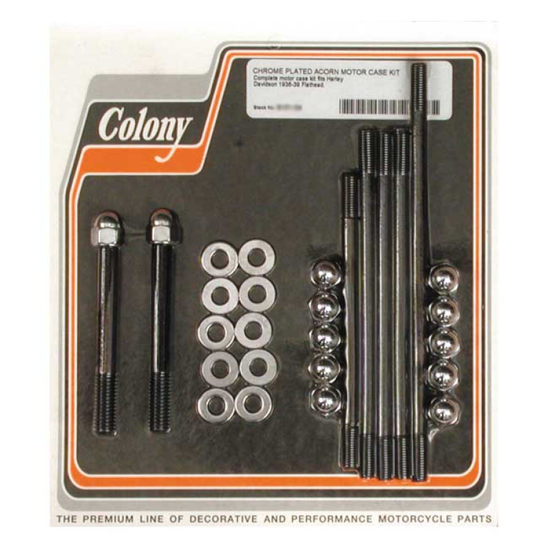 COLONY CRANKCASE BOLT KIT CHROME ACORN 989276