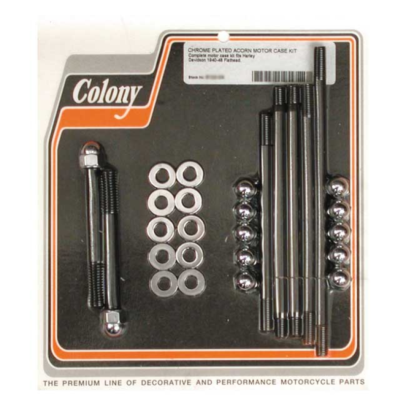 COLONY CRANKCASE BOLT KIT CHROME ACORN 989279