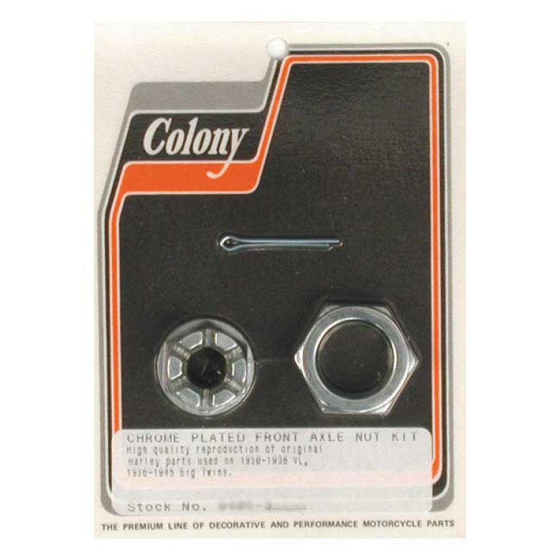COLONY AXLE NUT KIT. FRONT CHROME 989354