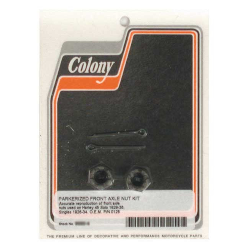 COLONY AXLE NUT KIT. FRONT PARKERIZED 989360