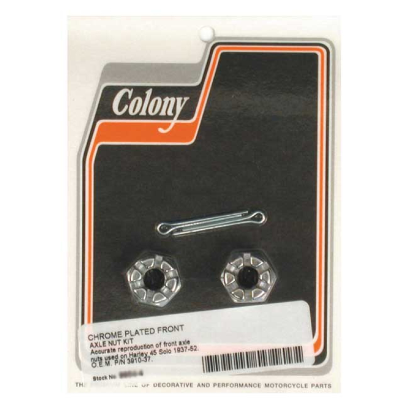 COLONY AXLE NUT KIT. FRONT CHROME 989361